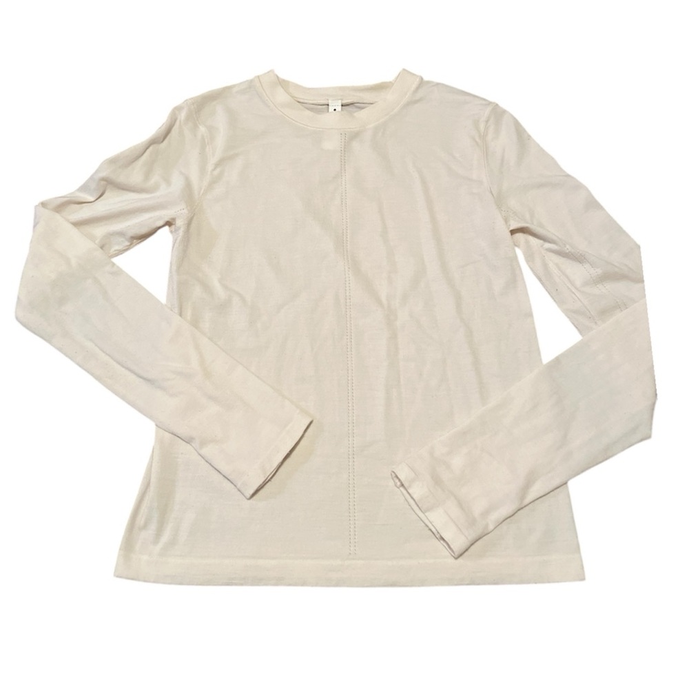 Athleta Cream Long Sleeve Top